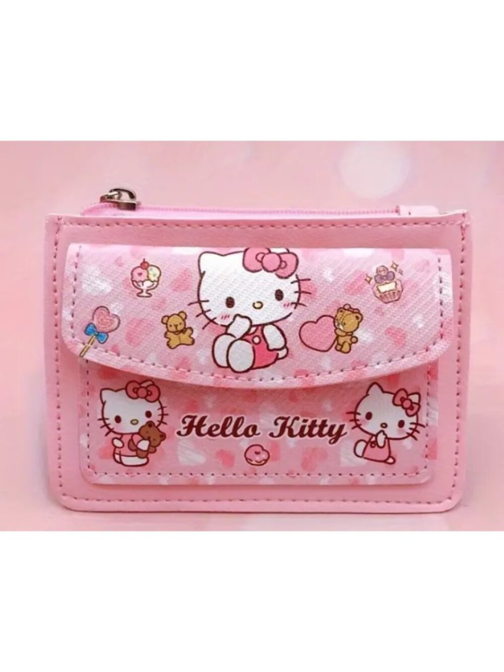 Adorable Hello Kitty Zipper Wallet – Coin, Credit Card & Cash Organizer